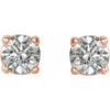 White Diamond Earrings in 14 Karat Rose Gold 0.20 Carats Diamond Earrings