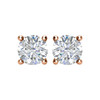 White Diamond Earrings in 14 Karat Rose Gold 0.33 Carat Diamond Earrings