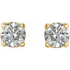 White Diamond Earrings in 14 Karat Yellow Gold 0.20 Carats Diamond Earrings