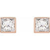 14 Karat Rose Gold 0.20 Carats Natural Diamond Bezel-Set Earrings