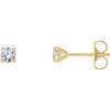 White Diamond Earrings in 14 Karat Yellow Gold 0.20 Carats Diamond 4 prong Cocktail Style