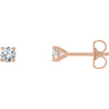 White Diamond Earrings in 14 Karat Rose Gold 0.20 Carats Diamond 4 prong Cocktail Style
