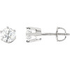 White Diamond Earrings in 14 Karat White Gold 0.50 Carat Diamond Threaded Post Stud Earrings