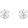 White Diamond Earrings in 14 Karat White Gold 0.50 Carat Diamond Threaded Post Stud Earrings