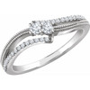 14 Karat White Gold 0.25 Carat Diamond Two-Stone Ring