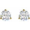 White Lab Diamond Earrings in 14 Karat Yellow Gold 1 Carat