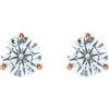 14 Karat Rose Gold 2.00 Carat Lab Diamond Stud Martini Style Earrings