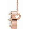 Created Moissanite Necklace in 14 Karat Rose Gold 5 mm Round &trade; Moissanite & .06 Carat Diamond 16 to 18 inch Pendant
