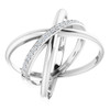 14 Karat White Gold 0.17 Carat Diamond Criss-Cross Ring