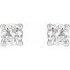 White Diamond Earrings in 14 Karat White Gold 0.20 Carats Diamond Stud Earrings