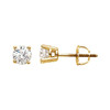 White Diamond Earrings in 14 Karat Yellow Gold 0.25 Carat Diamond Stud Earrings