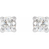 Natural Diamond Earrings in Platinum 0.20 Carats Diamond Stud Earrings