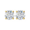 White Diamond Earrings in 14 Karat Yellow Gold 0.20 Carats Diamond Stud Earrings