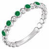  Emerald Ring in Sterling Silver Emerald Stackable Ring    