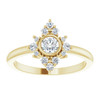 White Diamond Ring in 14 Karat Yellow Gold 0.20 Carats Diamond Ring