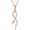 14 Karat Rose Gold 0.17 Carat Diamond 16 inch Pendant