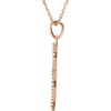 14 Karat Rose Gold 0.17 Carat Diamond 16 inch Pendant