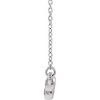 Lab Ruby Necklace in Platinum Bezel Set Bar 16 to 18 inch Pendant