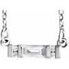 14 Karat White Gold 0.10 Carat Diamond Bar 16 to 18 inch Pendant