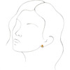 Golden Citrine Earrings in 14 Karat Yellow Gold Citrine & 0.13 Carat Diamond Earrings