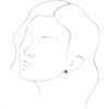 Genuine Ruby Earrings in Sterling Silver Ruby & 0.13 Carat Diamond Earrings