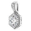 White Diamond Pendant in 14 Karat White Gold 1/2 Carat Diamond Pendant 