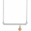 Golden Citrine Necklace in 14 Karat White Gold Citrine Bezel-Set 16 inch Pendant Bar Necklace
