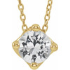 Genuine Sapphire Necklace in 14 Karat Yellow Gold Sapphire Solitaire 16 to 18 inch Pendant