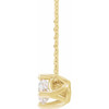 White Diamond Necklace in 14 Karat Yellow Gold 0.50 Carat Diamond Solitaire 16 to 18 inch Pendant