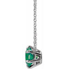 Created Emerald Necklace in 14 Karat White Gold Emerald Solitaire 16" Necklace