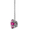 Pink Tourmaline Necklace in Platinum Pink Tourmaline Solitaire 18 inch Pendant