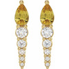 Golden Citrine Earrings in 14 Karat Yellow Gold Citrine & 0.25 Carat Diamond Earrings