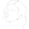 Genuine Peridot set in Platinum and 0.25 Carat Diamond Earrings