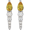 Golden Citrine Earrings in Platinum Citrine & 0.25 Carat Diamond Earrings