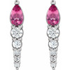 Pink Tourmaline Earrings in Platinum Pink Tourmaline & 0.25 Carat Diamond Earrings