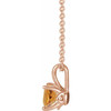 Golden Citrine Necklace in 14 Karat Rose Gold Citrine 16 to 18 inch Pendant