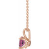 Pink Tourmaline Necklace in 14 Karat Rose Gold Pink Tourmaline 16 to 18 inch Pendant