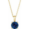 Genuine Sapphire Necklace in 14 Karat Yellow Gold Genuine Sapphire 16 to 18 inch Pendant