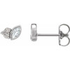 Natural Diamond Earrings in Sterling Silver 0.20 Carats Diamond Earrings