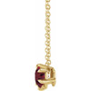 Red Garnet Necklace in 14 Karat Rose Gold Mozambique Garnet Solitaire 16 to 18 inch Pendant