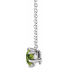 Genuine Peridot Necklace in Platinum Peridot Solitaire 16 to 18 inch Pendant