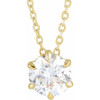 Lab Grown Diamond Necklace in 14 Karat Yellow Gold 7/8 Carat Lab Grown Diamond Solitaire 16 to 18 inch Pendant