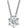 Lab Grown Diamond Necklace in 14 Karat  Gold 1.00 Carat Lab Grown Diamond Solitaire 16 to 18 inch Pendant