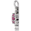 14 Karat White Gold Natural Pink Tourmaline & 0.60 Carats Natural Diamond Halo Pendant