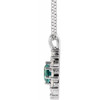 Sterling Silver Lab Grown Alexandrite & 0.60 Carats Natural Diamond Halo 16 to 18 inch Pendant