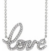 Genuine Diamond Necklace in Necklace 0.16 Carat Diamond Love 16 inch Pendant
