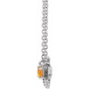 14 Karat White Gold Natural Orange Garnet Bee 16 inch Pendant