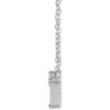 Sterling Silver .07 Carats Natural Diamond Bar 18 inch Pendant