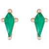 14 Karat Rose Gold Lab Emerald Earrings