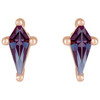 14 Karat Rose Gold Lab Alexandrite Earrings